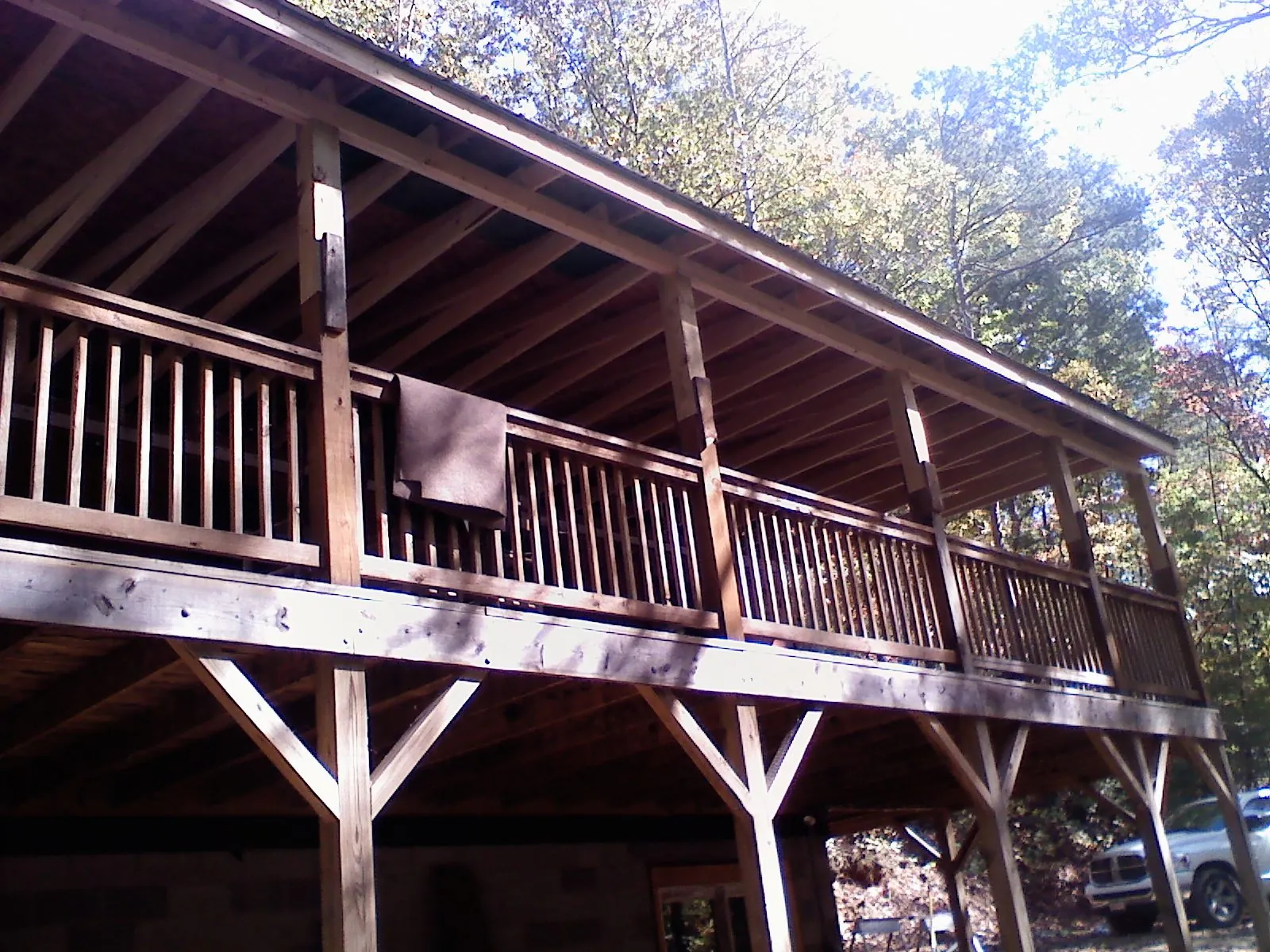 Timber framing under a new elevated porch and deck — Roof Leak Repair in Elkhorn City by Roofing Brothers